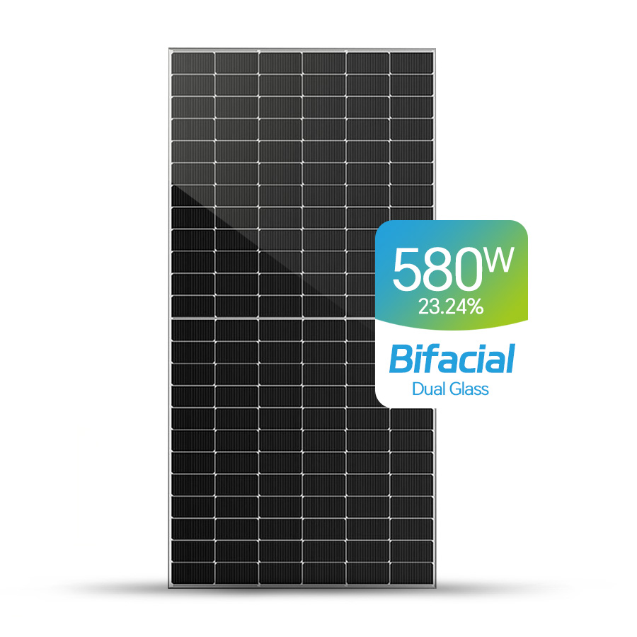 Panel solar bifacial de 570W-590W, módulo fotovoltaico mono de 182-182 mm.