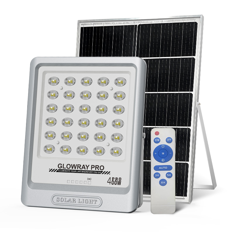 Foco solar FGET de 400 W para uso en exteriores y jardines.