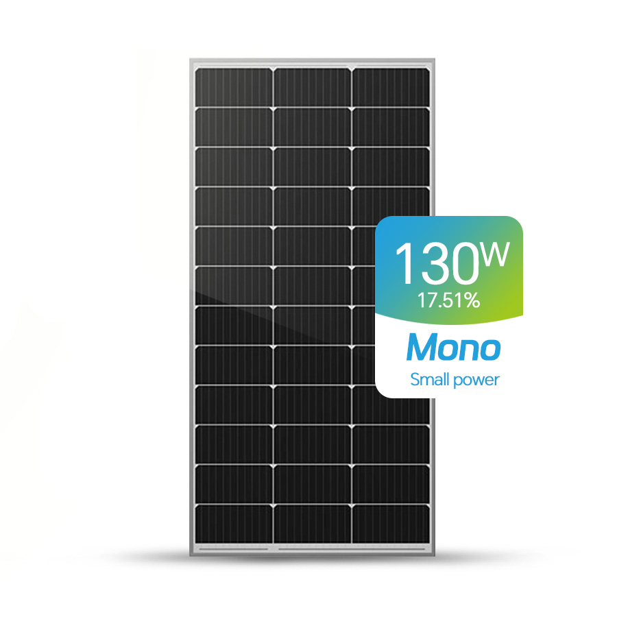 Paneles solares monocristalinos disponibles a medida de 120W, 125W, 130W y 135W.