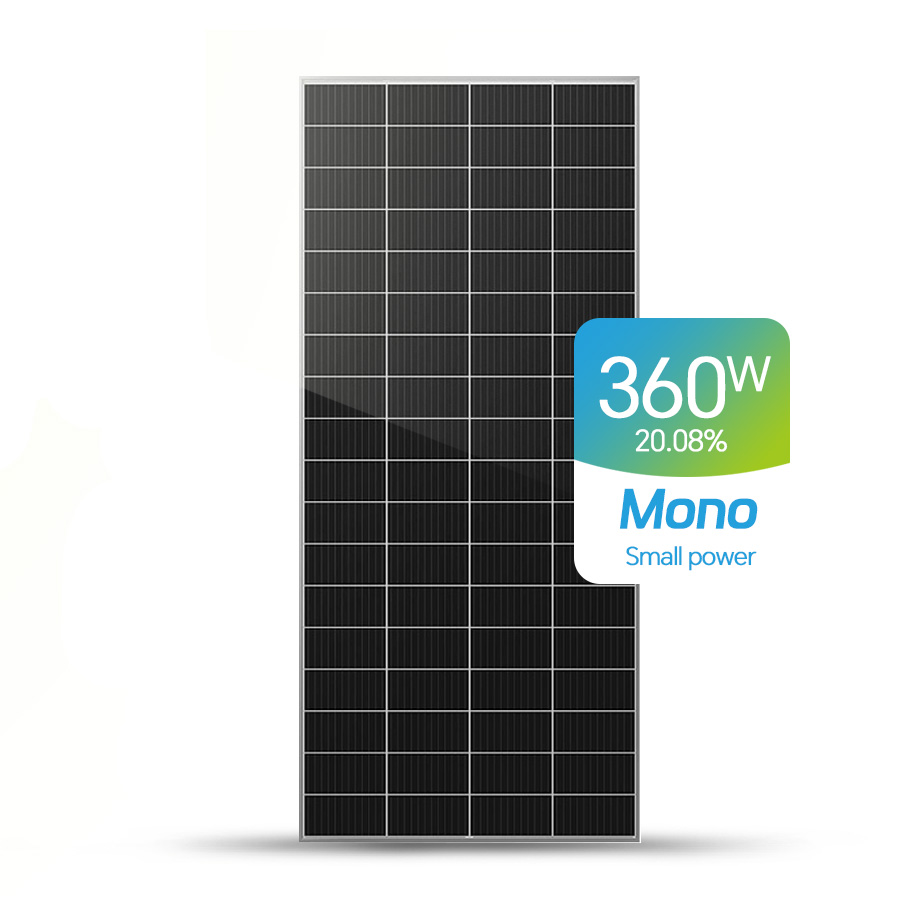 Paneles solares monocristalinos disponibles a medida de 350W, 360W y 370W.