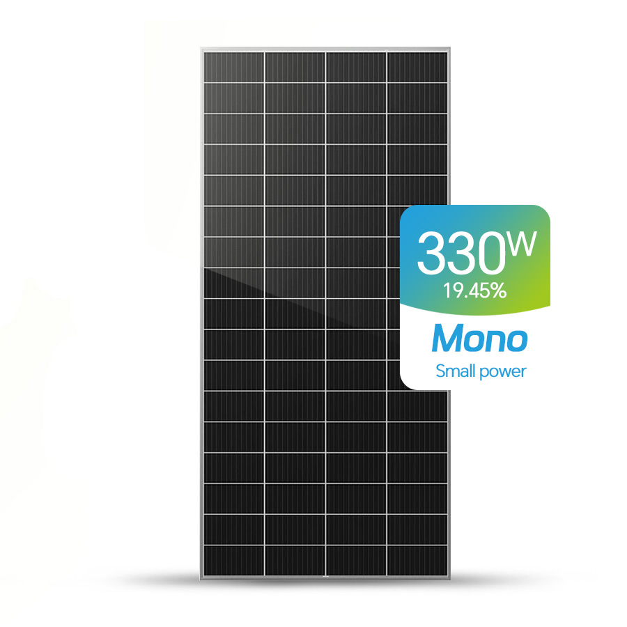 Paneles solares monocristalinos disponibles a medida de 320W, 330W y 340W.