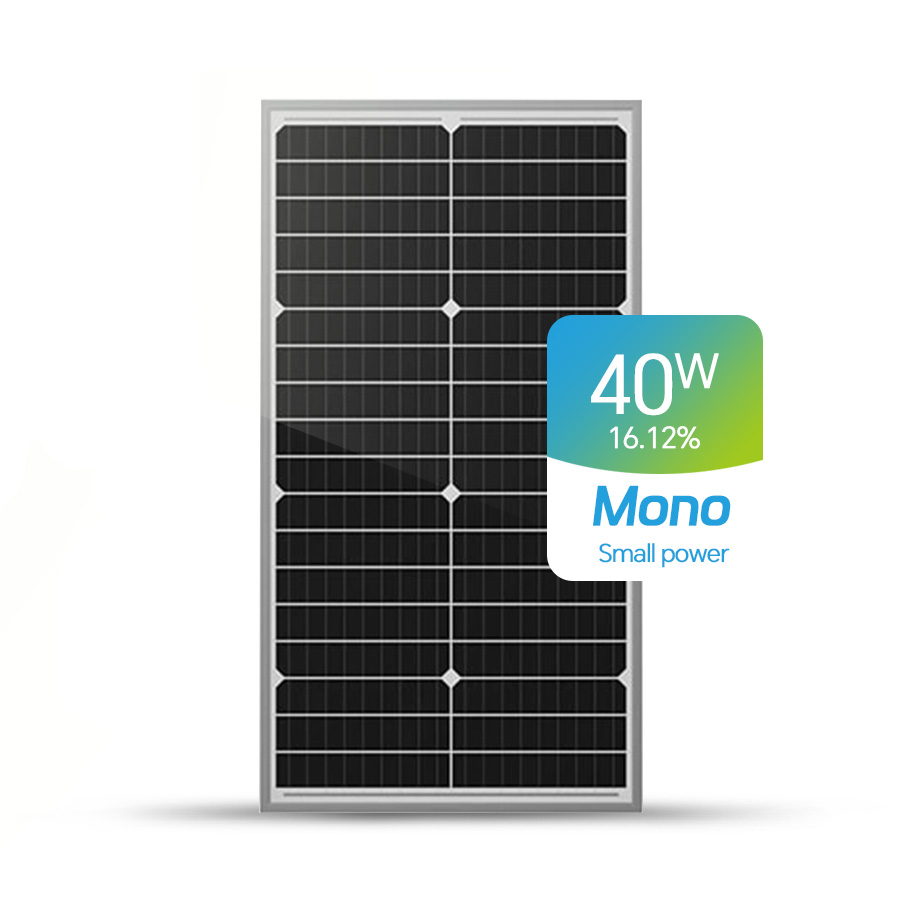 Paneles solares pequeños de 40 W disponibles a medida.