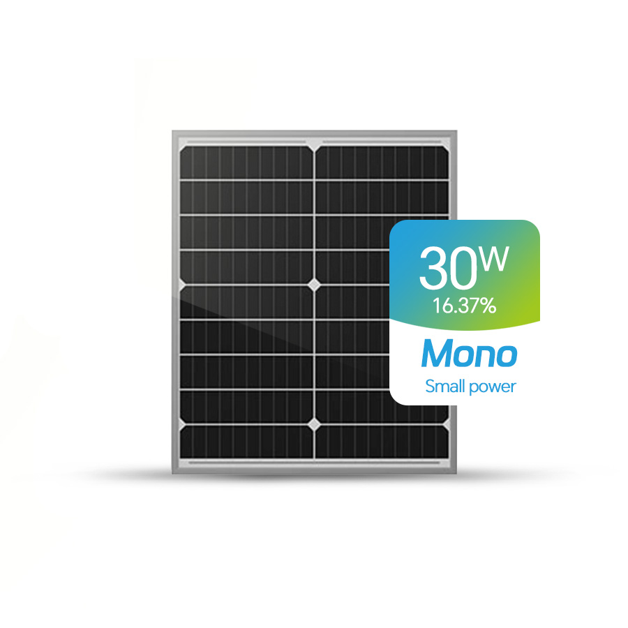 Paneles solares pequeños de 30 W disponibles a medida.