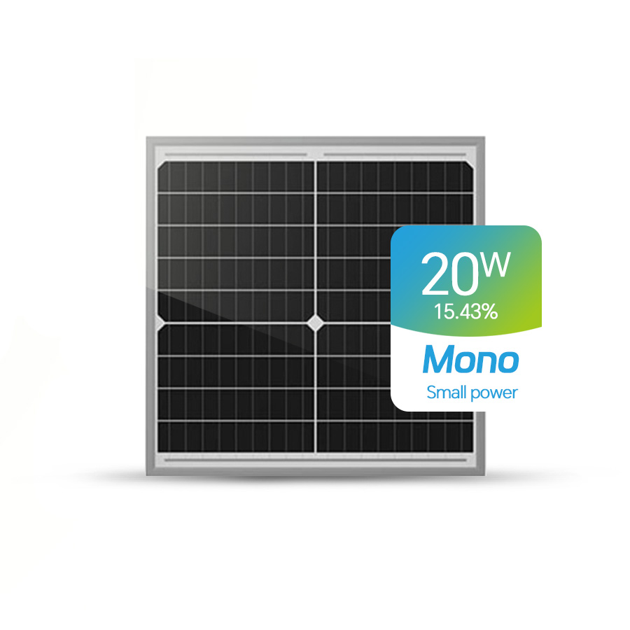 Paneles solares pequeños de 20 W disponibles a medida.