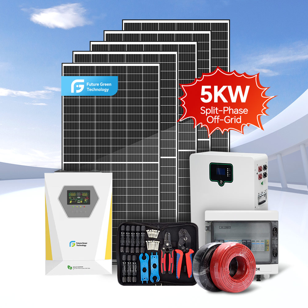Solución solar autónoma de 5 kW con inversor todo en uno. Sistema de energía solar tipo UE.