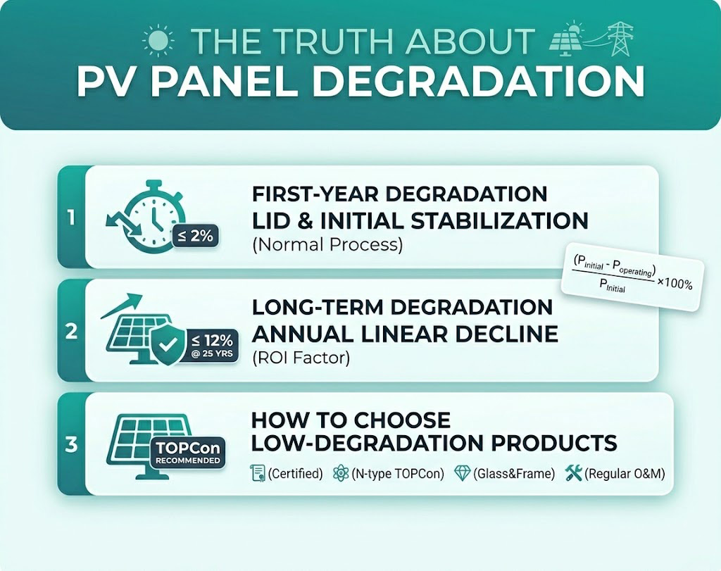 La verdad sobre las tasas de degradación de los paneles fotovoltaicos: Primer año vs. Largo plazo