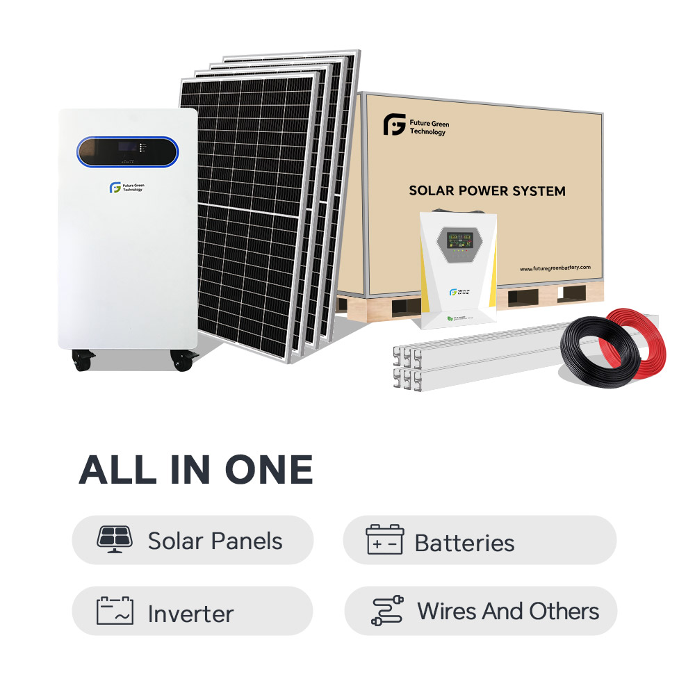 Sistema de energía solar aislado de 10 kW con tecnología avanzada de inversor dividido.