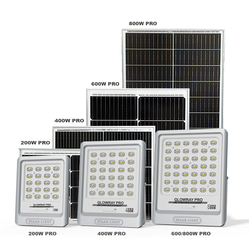 Foco solar FGET Pro Series de 200W, 400W, 600W y 800W con LED difusores.