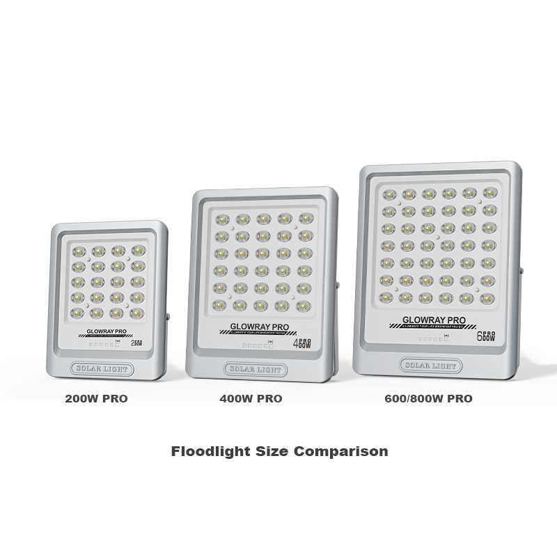 Foco solar FGET Pro Series de 200W, 400W, 600W y 800W con LED difusores.